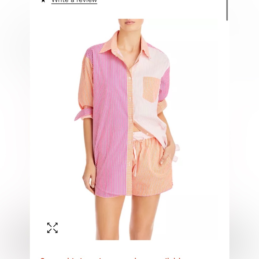 Solid & Striped Button Down Shirt And Shorts S - image 2